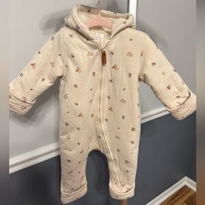 Cream Hooded Jumpsuit Kids One Piece